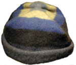 Striped Felt Hat Blue